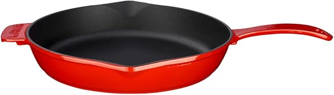 Metal Döküm Kızartma Tavası, 28 Cm, Kırmızı/Siyah