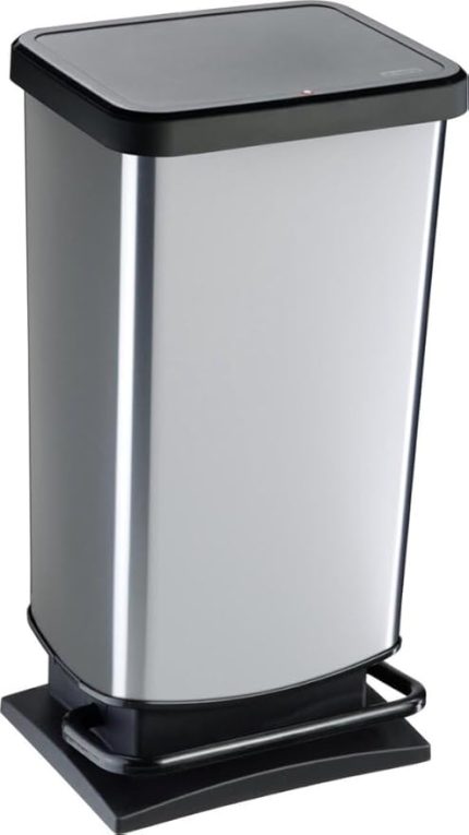 Paso Çöp Kutusu, Metalik Gri, 40L