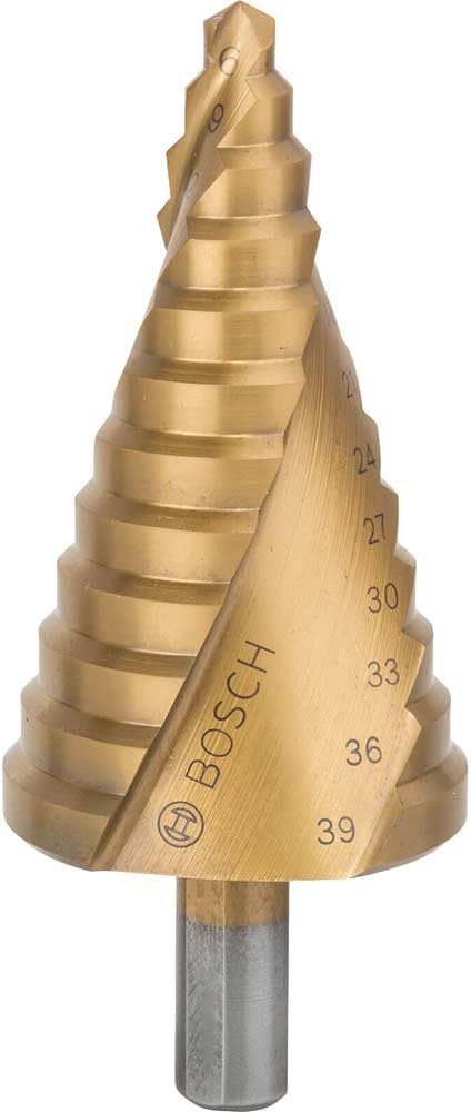 Professional Kademeli Matkap HSS-TiN 3 Yüzeyli Şaftlı (Ø 6-39 mm, 12 Kademe)