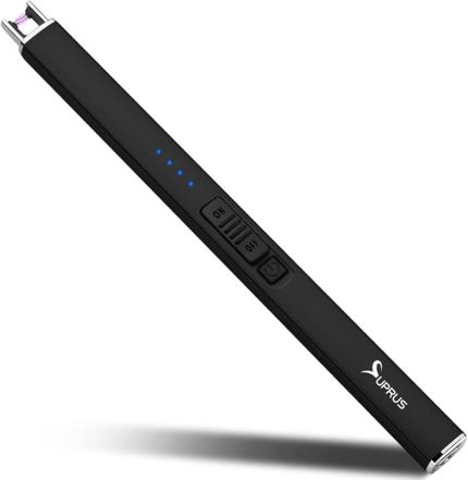 Elektrikli Çakmak Arkı Rüzgar Geçirmez Alevsiz USB Çakmak Mum Barbekü Kamp için Emniyet Kilitli Şarj Edilebilir Çakmak (siyah)