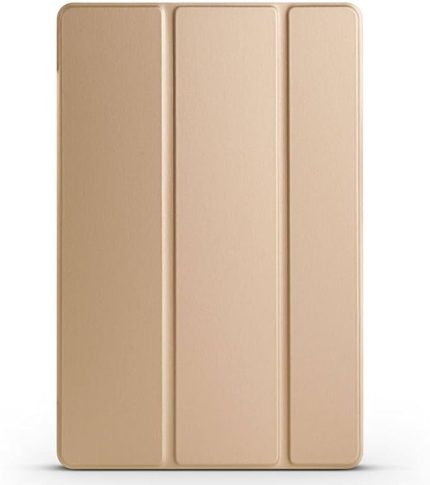 Samsung Galaxy Tab A9 Plus X210/Galaxy Tab A11+ Tablet ile Uyumlu Tablet Kılıfı Smart Cover Uyku Modlu Standlı Arkası Sert Şeffaf Kapak Gold