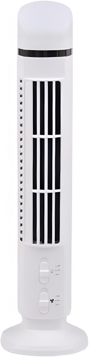 15" 2 Ayarlı 360° Dönebilen Vantilatör, Dikey Vantilatör, Siyah Beyaz Beyaz