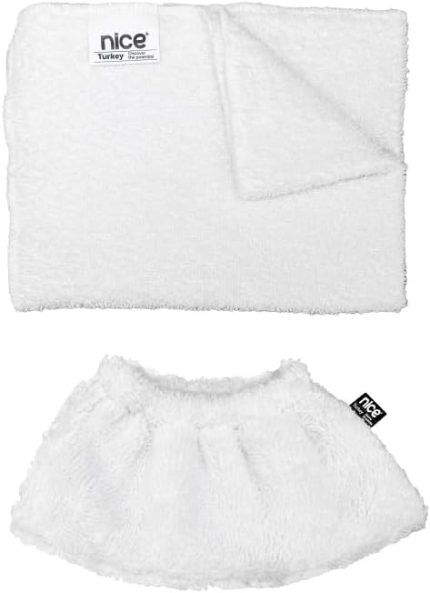 Polti-Karcher Buharlı Temizleyici Uyumlu 5 Lastikli, 5 Büyük Düz Havlu Bez Seti 10'lu (NiceSet M10)