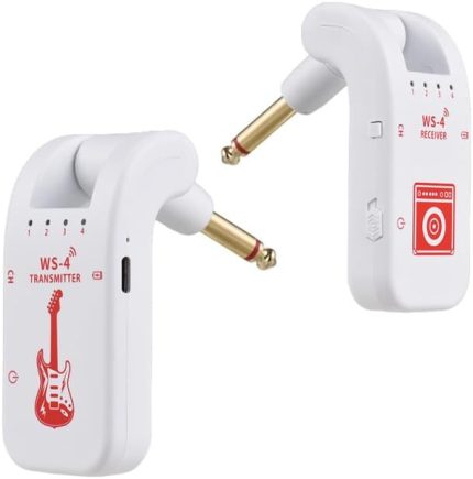 Kablosuz Gitar Sistemi Gitar Verici Alıcı Seti Elektro Gitar Bas için Elektrikli Rüzgar Enstrümanları Tak ve Çalıştır 48K/16bit Gerçek Zamanlı İletim 282 Derece Dönebilen Fiş