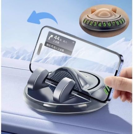 İçi Park Numaratörü, 360 Derece Dönebilen Numaratör ve Telefon Tutucu Torpido Üstü Yapışkanlı, İkisi Bir Arada Numaratör ve Telefon Tutucu Özellikli Araç İçi Aksesuar