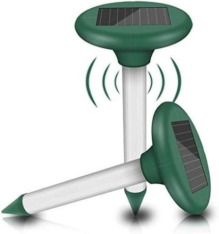 Mole Kovucu Ultrasonik Hayvan Koruma Paketi 2 Güneş Enerjili IP65 Fare Hayvanlarına Karşı Koruma Yılan Ultrasonik