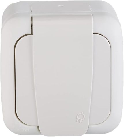 Palmiye Nemliyer Topraklı Kapaklı Beyaz Priz