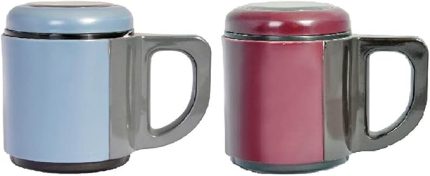 AND430 İçi Çelik Dışı Plastik Kupa Mug, Kırmızı/ Mavi, 500 mg