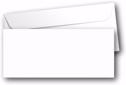 Beyaz Zarf 200'LÜ 105x240 mm (4.13x9.45 inches) Çıtçıt Kağıt Dikdörtgen Zarf 200 Adet 110 Gr