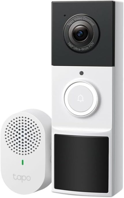 Tapo D210, 2K 3MP, Pille Çalışır, İki Yönlü Konuşma, IP64, Bulut/Yerel Depolama, Alexa ve Google Home ile Çalışır, Kolay Kurulum, Tapo Akıllı Görüntülü Renkli Gece Görüş Destekli Kapı Zili