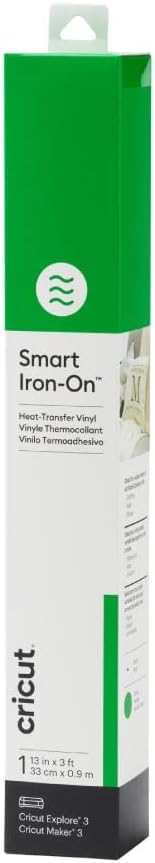 Smart Iron On - 13in x 3ft - Heat Transfer Vinyl for HTV Projects - Compatible with Cricut Explore 3/Maker 3 - Grass