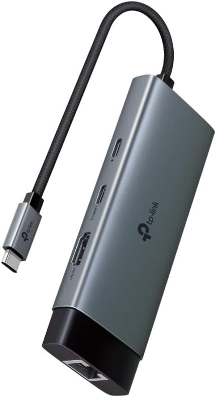 UH6120C, 1 HDMI, 1 100W Hızlı Şarj Portu, 1 USB-C, 2 USB-A 3.0 Port ve Type C den Gigabit Ethernet Dönüştürücü