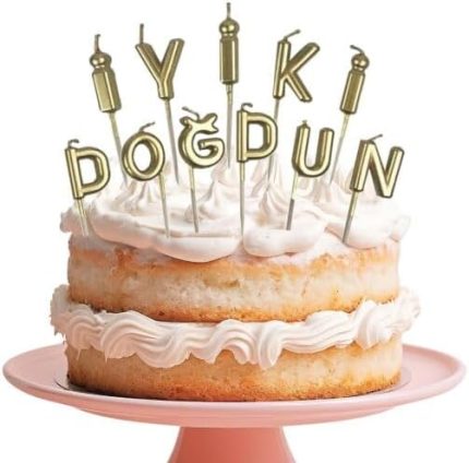 Marifetlerim - Happy Brithday Altın Pasta Mumu