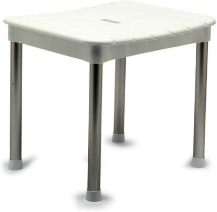 M-KV33-01 Okaliptus Tabure, Maks. 100 kg Kapasite, 37 x 34 x 30 cm, Beyaz