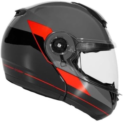 ZS-3050 BE7 Motosiklet Kaskı Çene Açılır KaskGrey Red M