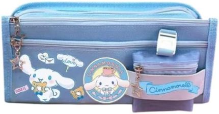 Cinnamoroll Mavi Yüksek Kapasiteli Çok Gözlü Kalemlik Kalem Kutusu