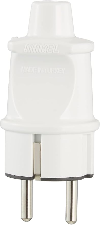 Aksesuar Toprakli Erkek Fiş Kordonsuz Beyaz