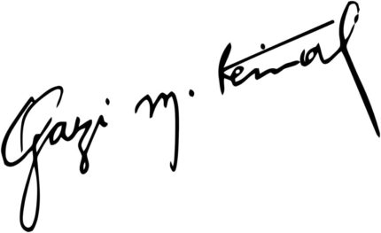 Mustafa Kemal Atatürk İmza Sticker Oto Araba Sticker 20 x 7 cm Siyah