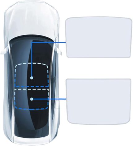 Model Y için Tavan Penceresi Model 3 için Katlanabil Yalıtımlı Tavan Panoramik Pencere Aksesuarları Gri Model Y