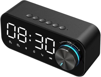 Bluetooth Şarjlı Alarmlı USB/SD Aynalı Masa Saati