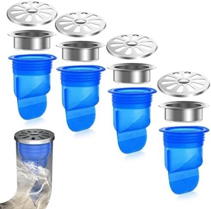 GZLFH 4 adet koku önleyici zemin gideri, silikon zemin gideri, borular için 41 – 46 mm banyo duş zemin drenajı, kokuya, böceklere karşı dayanıklı