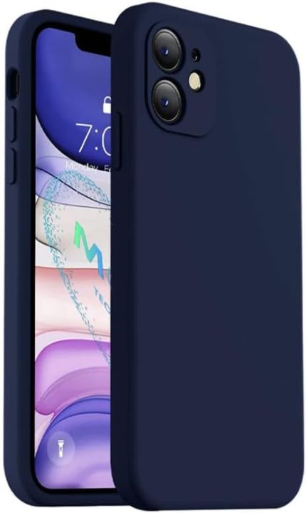 Iphone ile uyumlu 11 (12 Görünümlü Köşeli) Içi Kadife Lansman Kılıf-gece mavisi