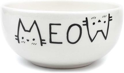 TASARIM Meow Krem Parlak Seramik Kase - Hediye Seramik Kase
