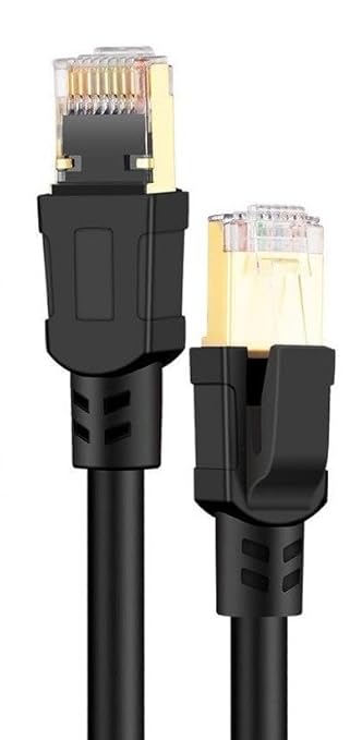 Lunatic 1452 Cat8 1 Metre 40Gbps S/Ftp 2000MHz Yüksek Hızlı 26 AWG kablo, S/Ftp Esnek Korumalı Bükümlü Çift 25/40 Gb/sn RJ45 8P8C Altın Kaplama Cat8 İnternet Kablosu (1 METRE CAT8 1452)