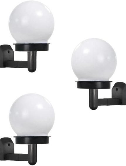 Solar Bahçe Lambası Beyaz - Güneş Enerjili Duvar Armatür (3 Adet)