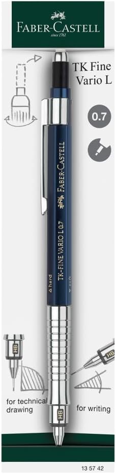 TK Fine Vario LUX Versatil Kalem, 0.7 mm, Indigo, Sertlik Ayarlı Metal Uç, Premium Teknik Çizim ve Yazım İçin