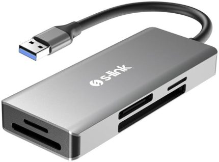SL-CR51 Type C ve USB3.0 to CF/SD/M2 Ngff/Micro SD/MS 5 in 1 Metal Kart Okuyucu