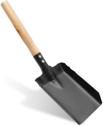 Küçük manuel kömür küreği, şömine küreği, tahta saplı, metal kül küreği, şömine kaşığı, kömür küreği, evdeki evcil hayvan dışkısını temizleme, bahçecilikte odun sobası küreği, şömine küreği