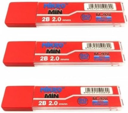 Ucu 2.0mm 2B Mikro 2B Kalem Ucu 2mm Kırmızı 3 Adet