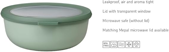 - Multi Bowl Cirqula Round - Kapaklı Saklama Kabı - Buzdolabı için hava geçirmez saklama kutusu ve mikrodalga fırın kabı olarak uygundur - 2250 ml - Canlı Mavi - Görsel 3