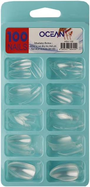 TRICO OCEAN Takma Tırnak 100'lü Kutulu Badem Protez Tırnak - 132