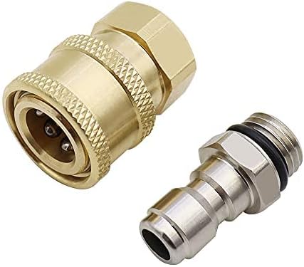2 adet 1/4 erkek hızlı bağlantı basınçlı yıkama adaptör seti pirinç hızlı bağlantı parçaları yıkayıcı adaptör kiti basınçlı yıkama kaplin hızlı bağlantı kiti araba püskürtme tabancası konektörü