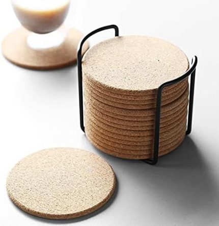 20 adet mantar altlık, metal tutuculu, ev, ofis, kafe veya bar için, çevre dostu, ısıya dayanıklı, tekrar kullanılabilir (yuvarlak, orijinal)