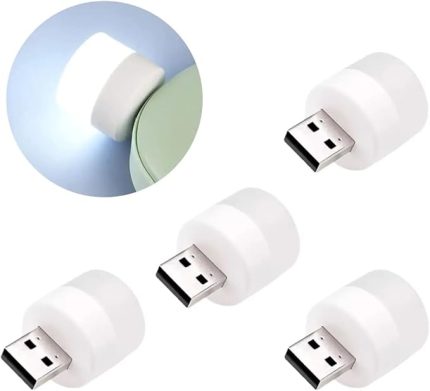Mini LED lambalar, okuma ışığı, USB gece lambası, mobil LED, bebek uykusu, mobil şarj lambaları için küçük yuvarlak ışıklar (4 ADET)
