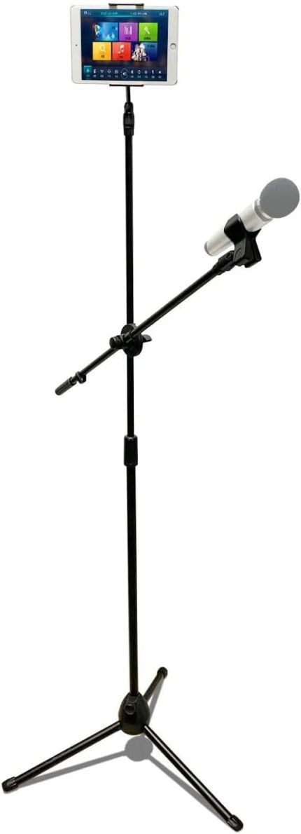 190cm Maksimum Uzunluk Mikrofon Standı Multi Fonksiyonel 2in1 Mikrofon ve Tablet Stand Katlanabilir Açısı Ayarlanabilir Zemin Üstü - Canlı müzik Mikrofon telefon stand 103SP