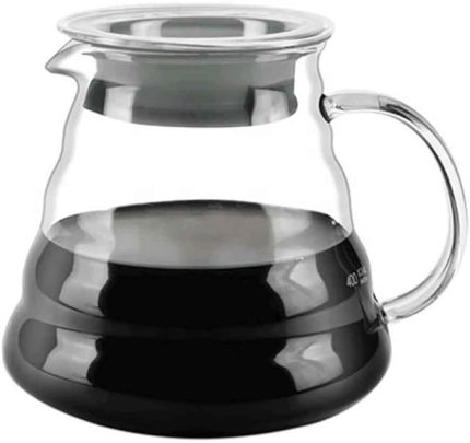 Cam Drip Kahve Servis Sürahisi - Drip Coffee Server - 600 ml - Isıya Dayanıklı Borosilikat Cam, Çok Renkli