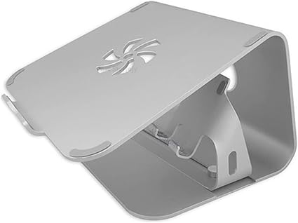 Alüminyum Laptop Standı & Telefon Tutucu – 10”-17” Dizüstü Bilgisayar Uyumlu, Kaymaz Ayaklı Ergonomik Yükseklikli MacBook Standı, Masaüstü Soğutucu Destekli Gri - Görsel 3