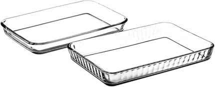 Borcam 2'Li Dikdörtgen Tepsi