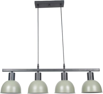 Avize Prag Özel Tasarım Cafe Mutfak Yemek Masası Üstü Metal Sıralı Yeşil Renk 4 lü Avize