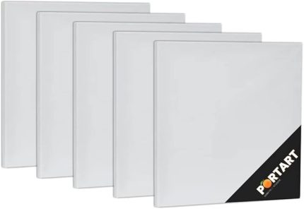 20x20 cm 5'li Paket Beyaz Pamuklu Akrilik & Yağlı Boya Tuvalı Resim Kanvası