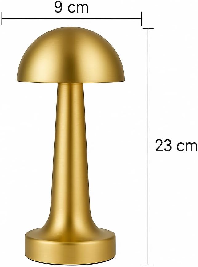 Gold Şarjlı Dokunmatik Masa Lambası - LED Işıklı, 3 Renk Seçeneği, Taşınabilir ve USB Şarjlı, Şık ve Kompakt Tasarım, Yatak Odası, Çalışma Masası, Kafe ve Restoran Kullanımı İçin - Görsel 2
