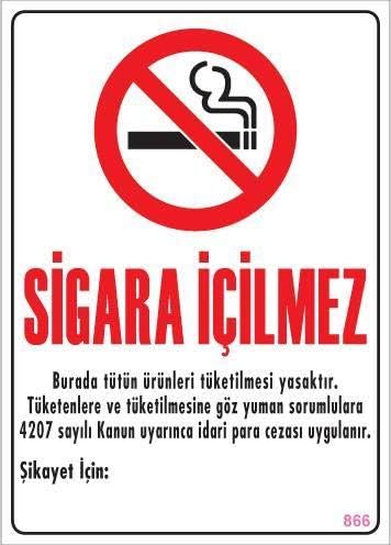 Sigara İçilmez Uyarı Levhası 25x35 KOD:866 Orjinal Garantili Ücretsiz Kargo