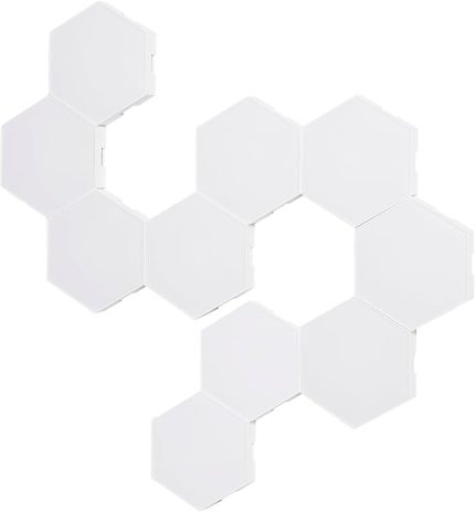 Neoglit 10 ADET BT Bağlantılı RGB Altıgen Işık Ortam Lambası Duvar Dekoratif Aydınlatma Kontrol Cihazı Destekli Telefon Uygulaması Kontrolü ve Hat Kontrol Cihazı/Müzik Senkronizasyonu/ 1H & 2