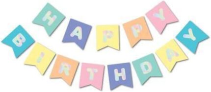 Parti-Macaron Hologram Happy Birthday Banner