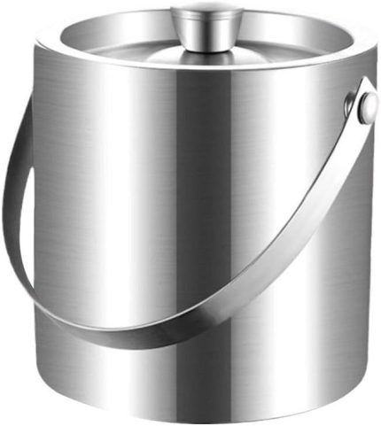 Çelik Çift Cidarlı 1,6 lt Buz Kovası Kapaklı Buzluk cin919