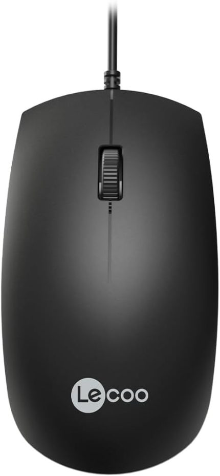 MS100 USB Kablolu 1000DPI 3 Tuşlu Optik Mouse - PC, Mac, Dizüstü Bilgisayar ile Uyumlu, Tak Çalıştır Kolay Bağlantı, Sağ ve Sol Elle Kullanıma Uygun, Kompakt Mouse Siyah